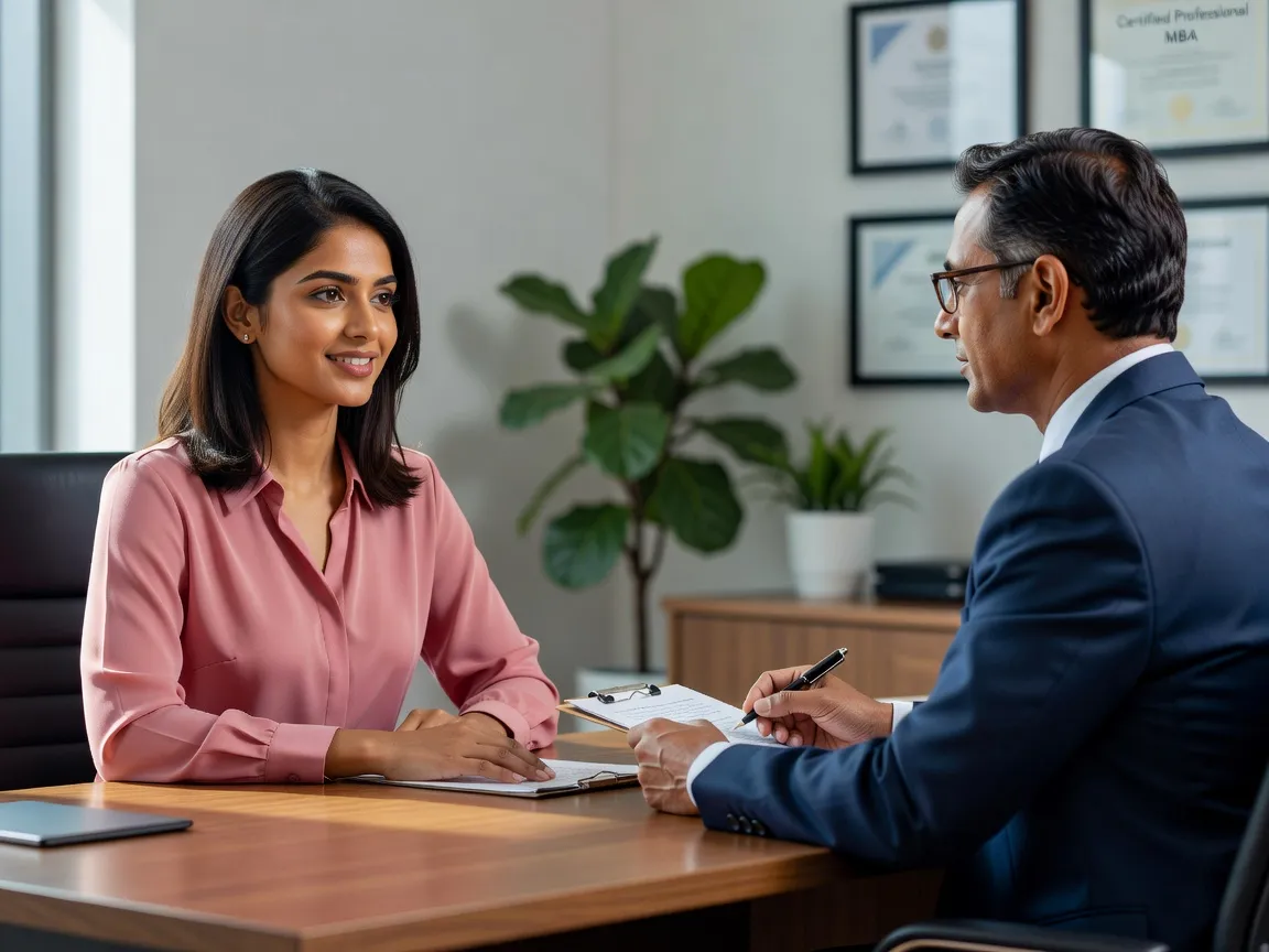 Aisha calm and confident in her real interview across the table